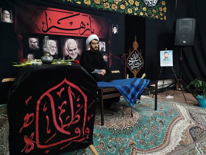 تصاویر/ عزاداری ایام فاطمیه در مدرسه علمیه نقده