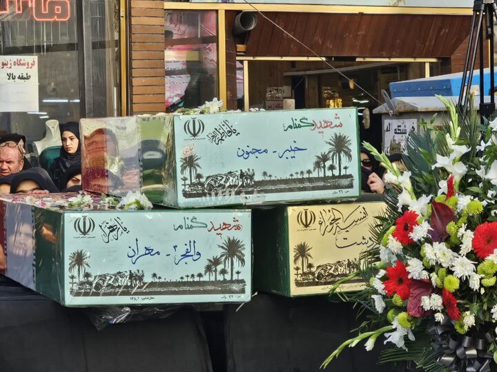 تصاویر/مراسم تشییع پیکرهای مطهر 3 شهید گمنام در شهر سنندج