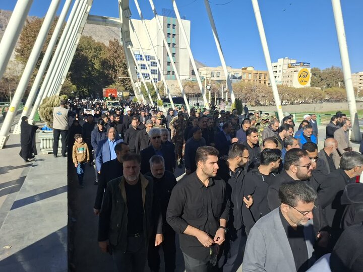 تصاویر/مراسم تشییع پیکر شهدای گمنام در خرم آباد