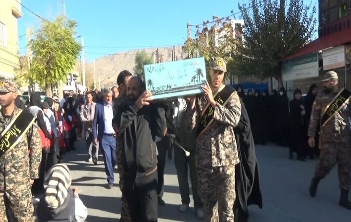 تصاویر/برگزاری مراسم وداع با پیکر شهید گمنام در شهرستان بدره