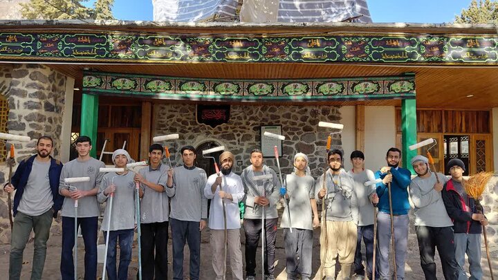 تصاویر /اردوی جهادی  مدرسه  علمیه صالحیه قزوین در روستای یارود الموت غربی