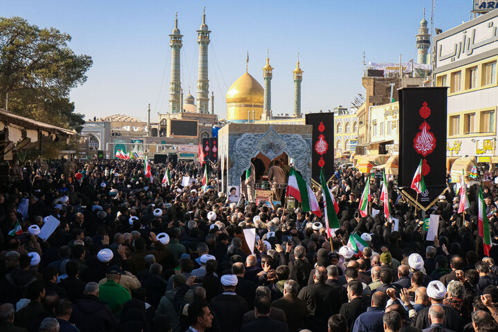 تصاویر/ تشییع پیکر مطهر شهدای گمنام در قم-2