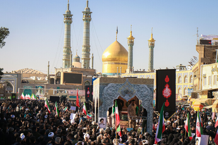 تصاویر/ تشییع پیکر مطهر شهدای گمنام در قم-2