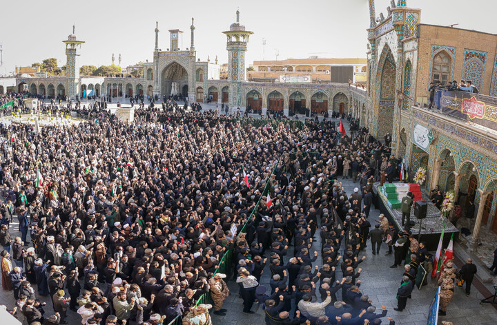 تصاویر/ تشییع پیکر مطهر شهدای گمنام در قم-2