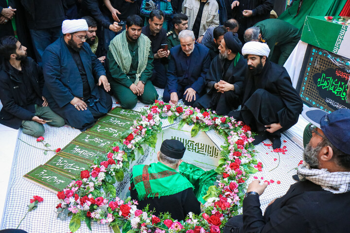 تصاویر/ تدفین شهید گمنام در مدسه علمیه آمنه