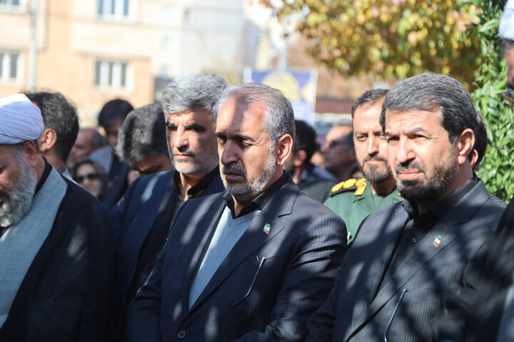 تصاویر / تشیین و تدفین شهید گمنام در شهرک الوند همدان