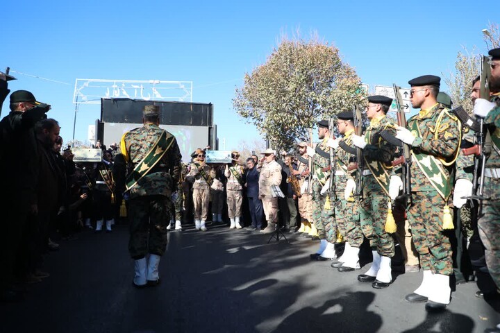 تصاویر/ آیین تشییع پیکر مطهر ۸ شهید گمنام دفاع مقدس در سمنان