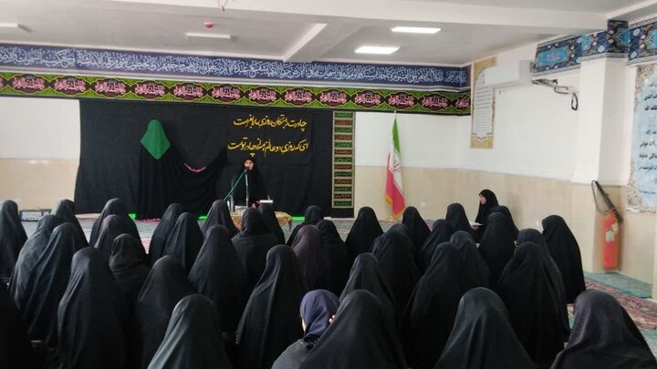 تصاویر/ مراسم سوگواری بانوی دو عالم در مدرسه علمیه فاطمیه ریگان