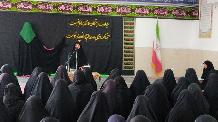 تصاویر/ مراسم سوگواری بانوی دو عالم در مدرسه علمیه فاطمیه ریگان