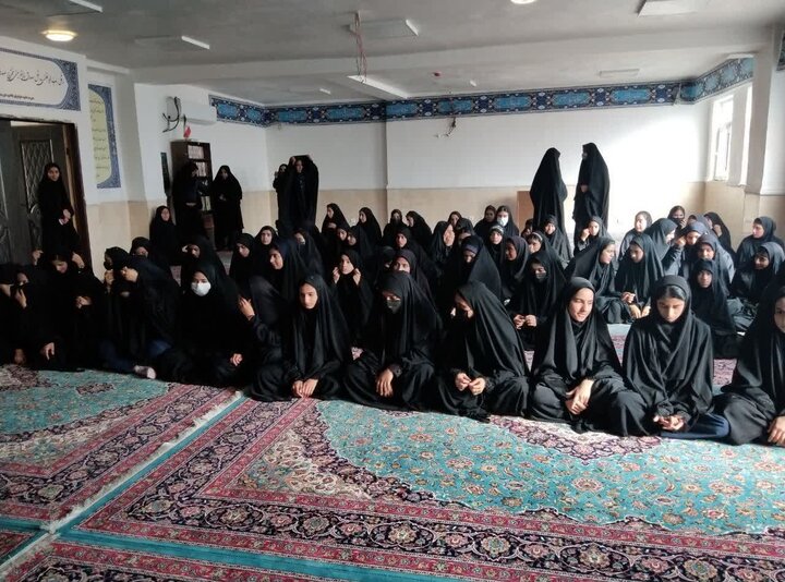 تصاویر/ مراسم سوگواری بانوی دو عالم در مدرسه علمیه فاطمیه ریگان