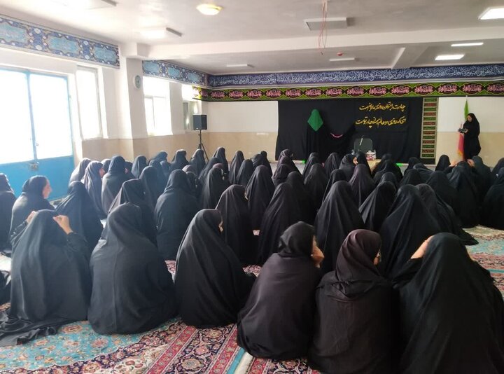 تصاویر/ مراسم سوگواری بانوی دو عالم در مدرسه علمیه فاطمیه ریگان