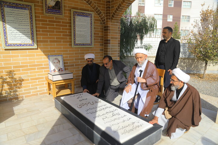 تصاویر / بازدید آیت الله استادی از کتابخانه مرحوم  آیت الله سید هادی خسروشاهی