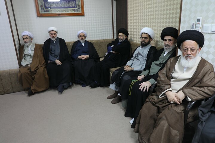 دیدار آیت الله اعرافی با برخی از اساتید حوزه علمیه نجف اشرف