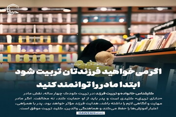 عکس نوشت| اگر می‌خواهید فرزندتان تربیت شود، ابتدا مادر را توانمند کنید
