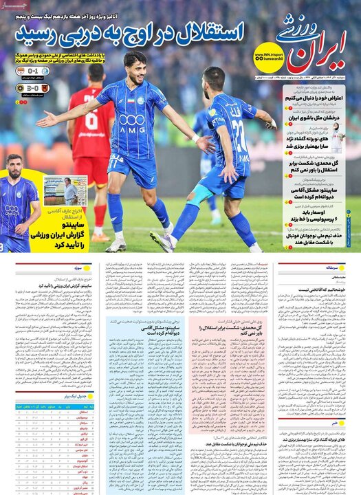 صفحه اول روزنامه‌های دوشنبه 10 آذر ماه