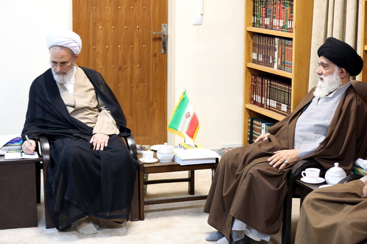 تصاویر / دیدار اعضای برگزاری همایش ملی بزرگداشت آیت‌الله یزدی با آیت الله اعرافی