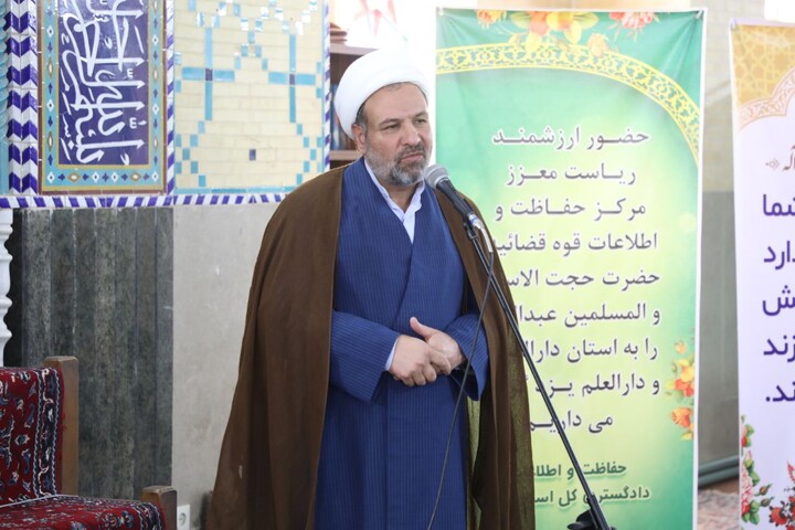 دیدار حجت‌الاسلام والمسلمین علی عبداللهی رئیس حفاظت و اطلاعات قوه قضائیه با اساتید، طلاب و روحانیون حوزه علمیه یزد در مدرسه علمیه مصلی