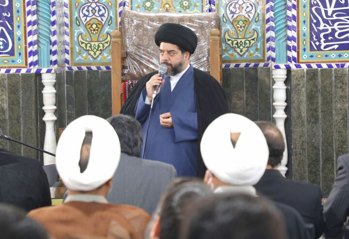 دیدار حجت‌الاسلام والمسلمین علی عبداللهی رئیس حفاظت و اطلاعات قوه قضائیه با اساتید، طلاب و روحانیون حوزه علمیه یزد در مدرسه علمیه مصلی