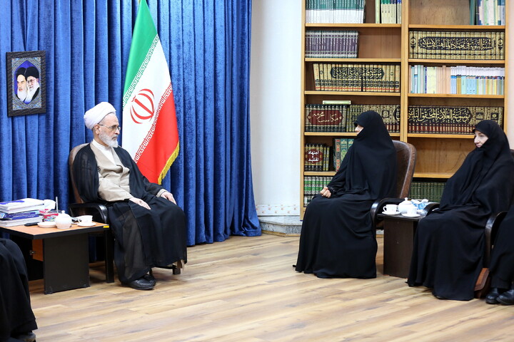 تصاویر/ دیدار رئیس ستاد ملی بزرگداشت مقام زن و مادر با آیت الله اعرافی