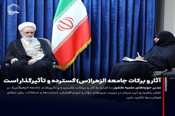 عکس نوشت| آثار و برکات جامعه الزهرا(س) گسترده‌ و تأثیرگذار است