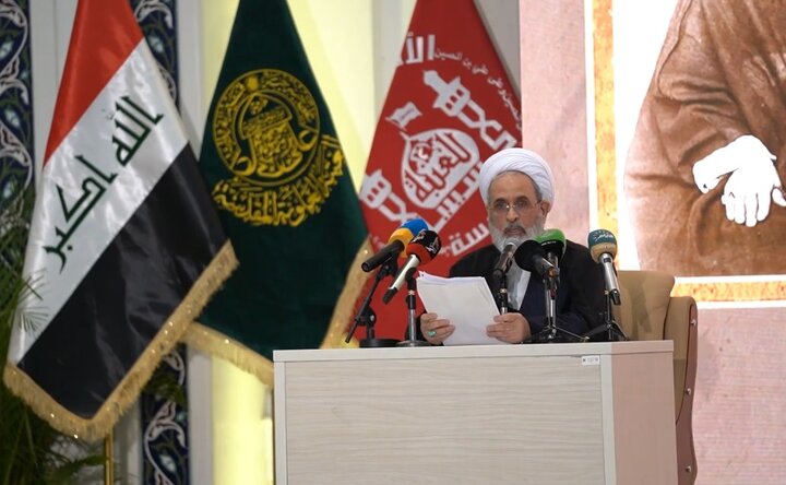 فیلم کامل سخنرانی آیت الله اعرافی به زبان عربی در کنگره میرزای نائینی در نجف اشرف