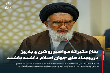 عکس نوشت| بقاع متبرکه مواضع روشن و به‌روز در رویدادهای جهان اسلام داشته باشند