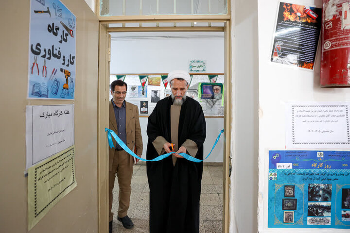 تصاویر /  حضور امام جمعه قزوین در دبیرستان متوسطه اول خانبان محله راه آهن