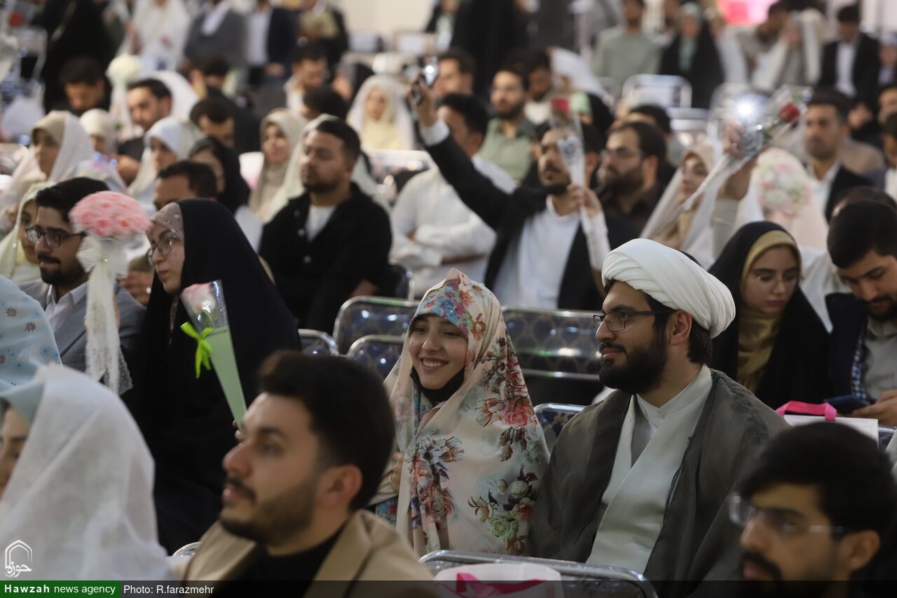 تصاویر/ حرم حضرت معصومہؑ میں 730 جوڑوں کی اجتماعی شادی