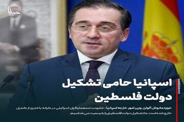 عکس نوشت| اسپانیا حامی تشکیل دولت فلسطین