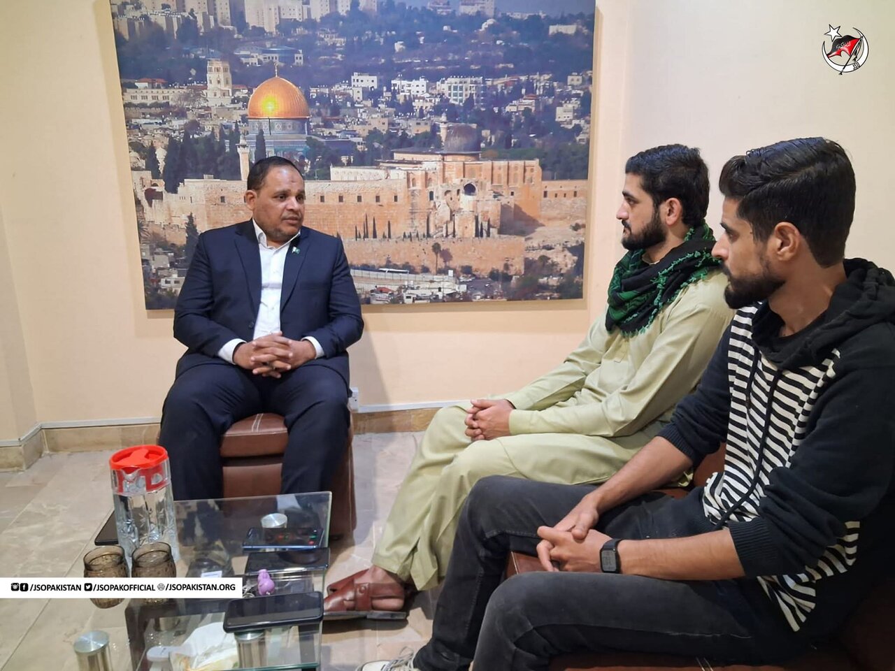 جے ایس او کے مرکزی صدر کی فلسطین فاؤنڈیشن کے سیکرٹری جنرل سے ملاقات؛ فلسطین کاز کے لیے مشترکہ حکمت عملی پر اتفاق