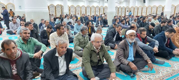 نمازجمعه امروز شهر جم به روایت تصویر