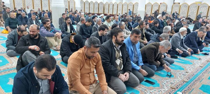 نمازجمعه امروز شهر جم به روایت تصویر