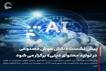 عکس نوشت| پیش نشست «نقش هوش مصنوعی در تولید محتوای دینی» برگزار می شود
