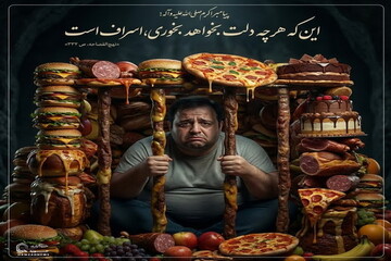 عکس نوشت| مرز اسراف در خوردن