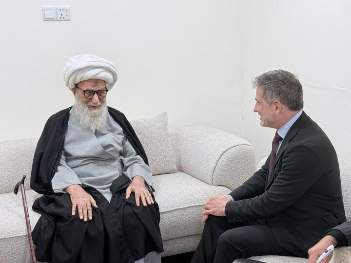 دیدار سفیر اتحادیه اروپا در عراق با آیت‌الله العظمی شیخ بشیر حسین نجفی