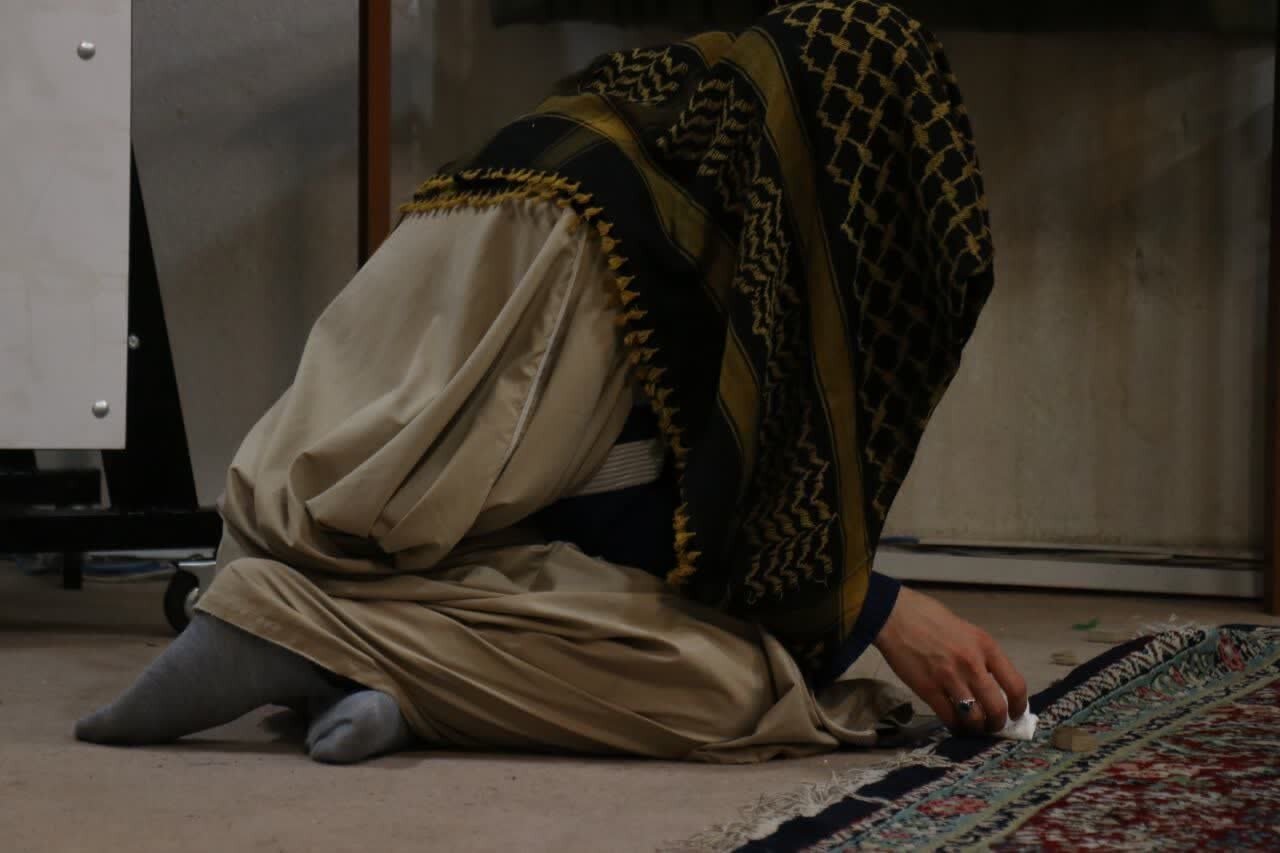 روزه‌داری طلاب مدرسه علمیه محمودیه کرمان در دومین روز اعتکاف علمی.