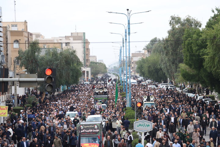 آیین تشییع پیکر آیت الله شفیعی در اهواز