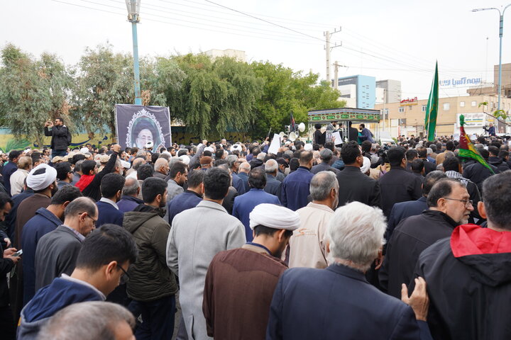 آیین تشییع پیکر آیت الله شفیعی در اهواز