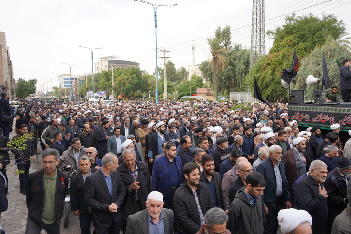 آیین تشییع پیکر آیت الله شفیعی در اهواز