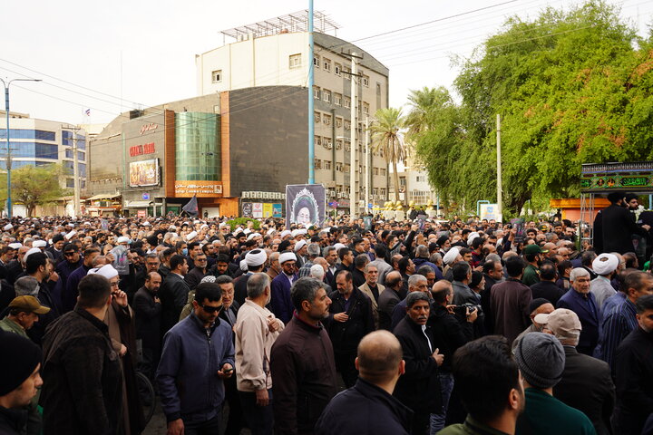 آیین تشییع پیکر آیت الله شفیعی در اهواز