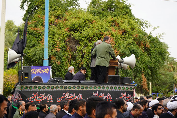 آیین تشییع پیکر آیت الله شفیعی در اهواز