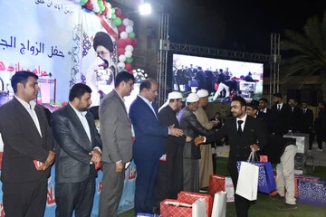 آیین ازدواج آسان ۲۳ زوج جوان در شهر چاه‌ مبارک شهرستان عسلویه برگزار شد+ تصاویر