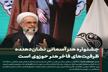 عکس نوشت| جشنواره هنر آسمانی نشان‌دهنده ظرفیت‌های فاخر هنر حوزوی است