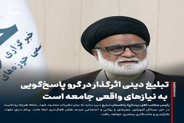عکس نوشت| تبلیغ دینی اثرگذار در گرو پاسخ‌گویی به نیازهای واقعی جامعه است
