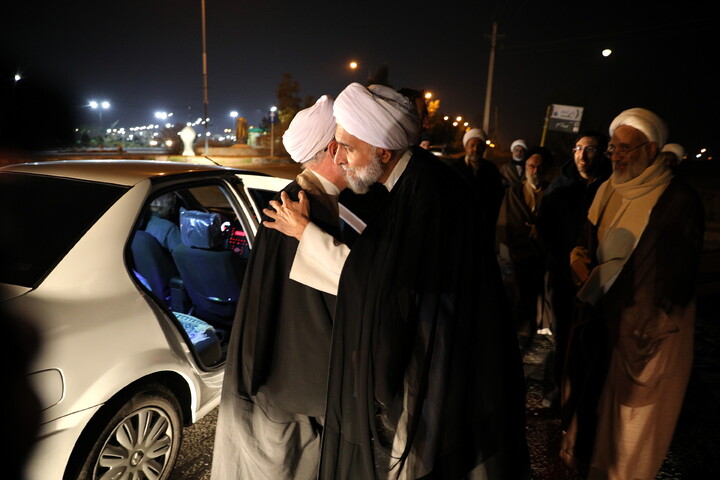 تصاویر/استقبال و دیدار آیت الله اعرافی در استان سمنان با امام جمعه و استاندار