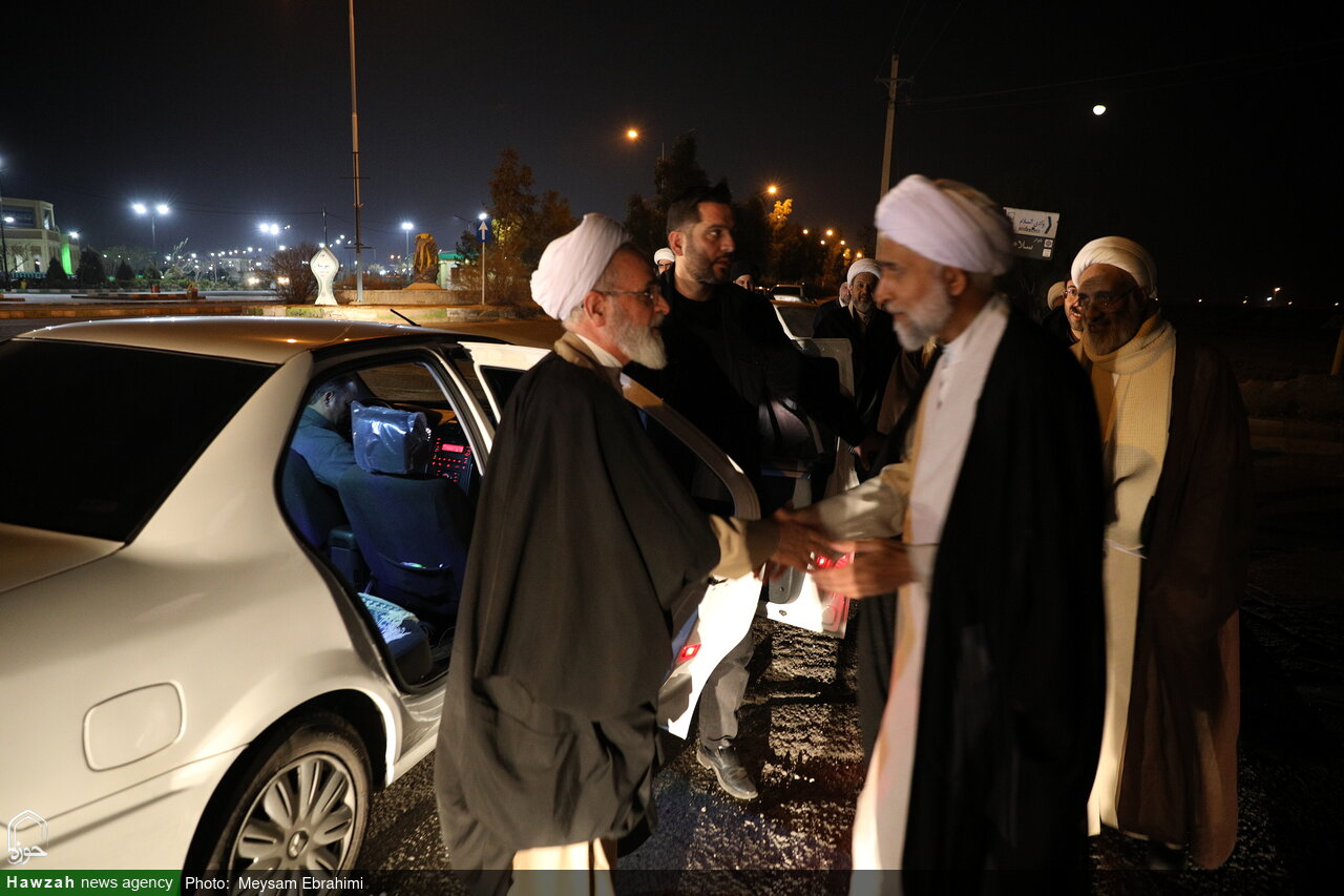 تصاویر/ مراسم استقبال و دیدار آیت الله اعرافی در استان سمنان با امام جمعه و استاندار