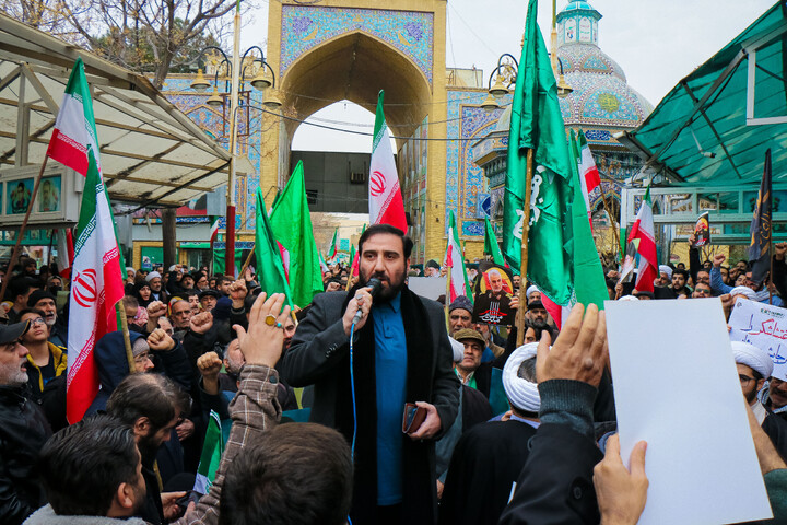 تصاویر/ تجمع مدافعان حرم در حمایت از جمهوری اسلامی ایران