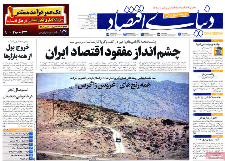 صفحه اول  روزنامه‌های یکشنبه 21 دی ماه