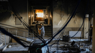 ادامه ارائه خدمات کمیته امداد امام خمینی(ره) یزد بعد از تخریب توسط اغتشاشگران