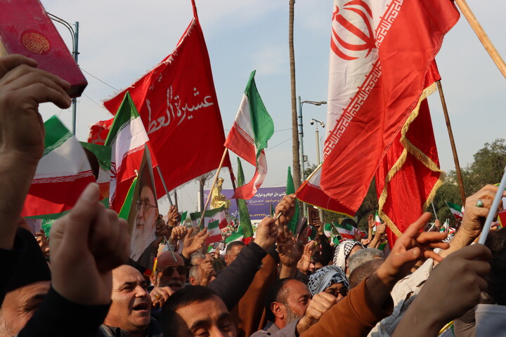 خروش مردم ولایتمدار اهواز علیه اغتشاشگران